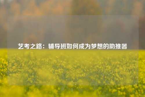 艺考之路：辅导班如何成为梦想的助推器